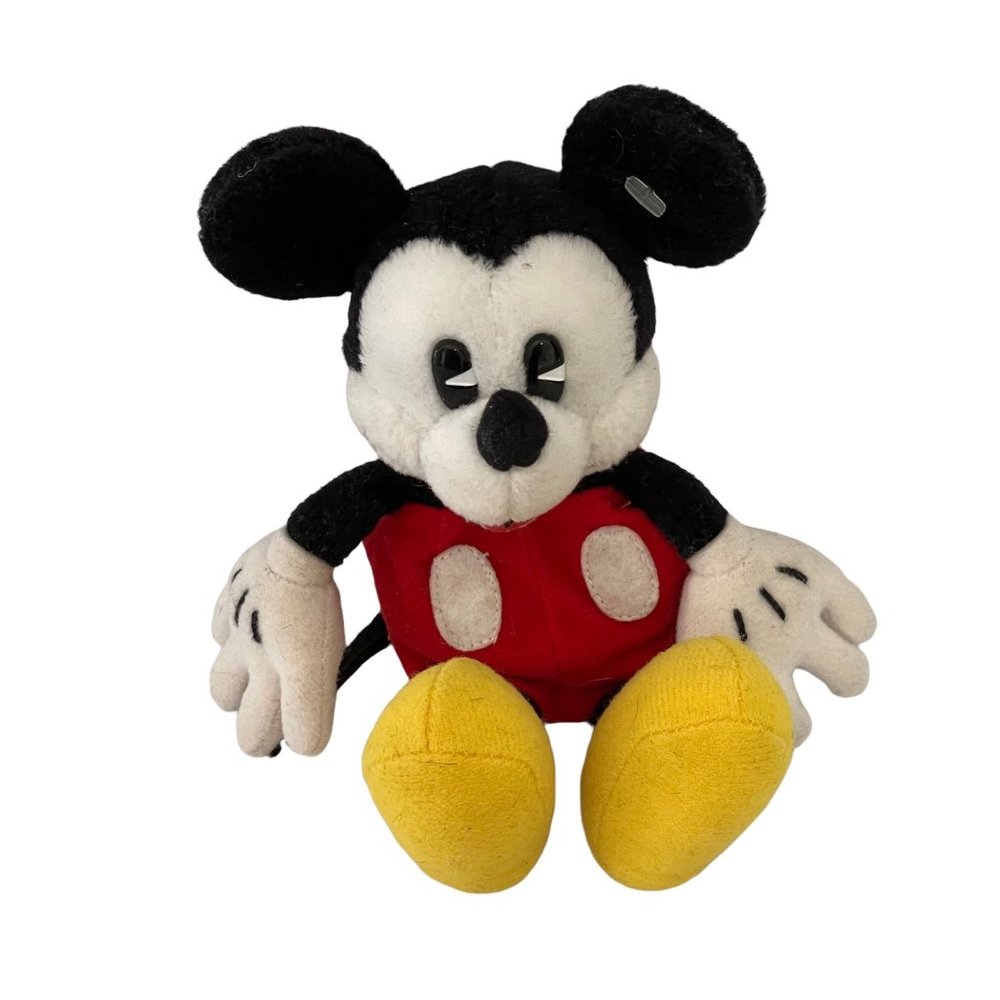 Vintage Gund Disney Mickey Mouse Bean Bag Plush 8" Red Pants Toy